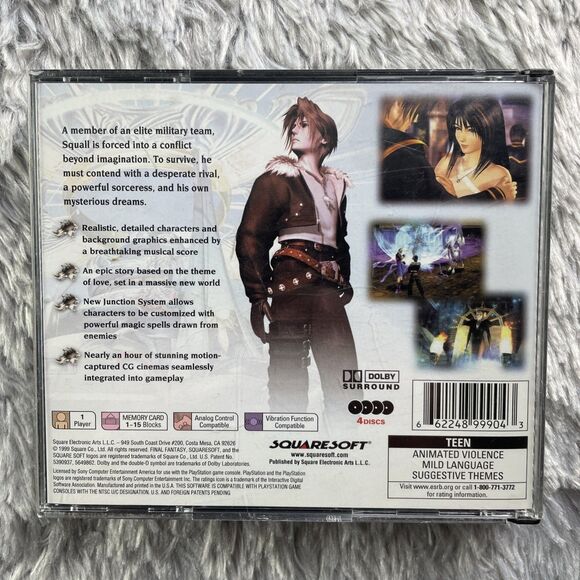 Final Fantasy VIII (Sony PlayStation 1, 1999) Discs and Case PS1 RPG FF8 - Picture 4 of 13